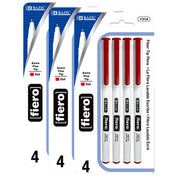 Fiero Red Fiber Tip Pen Fineliner, Extra Fine Point Pens | 4 Ct