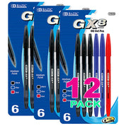 Pens GX-8 Assorted Oil Gel Ink Pen, Ballpoint Pens, Medium Point 1.0mm | 6 Ct