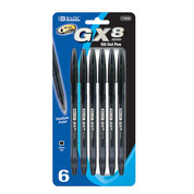 GX-8 Black Oil Gel Ink Pen, Ballpoint Pens, Medium Point 1.0mm | 6 Ct