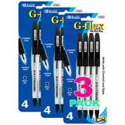 Black Color G-Flex Oil-Gel Ink Pen, Soft Barrel Grip | 4 Ct