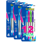 4  Bright Color G-Flex Oil-Gel Ink Pen, Soft Barrel Grip, Assorted Colors | 4 Ct