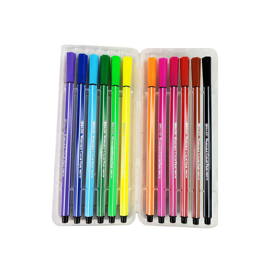 Fiber Tip Pen Marker | 12 Color