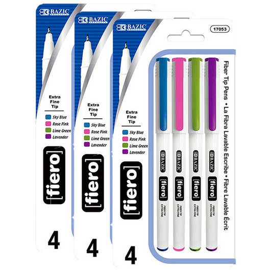 Fiero Fancy Color Fiber Tip Pen | 4 Ct