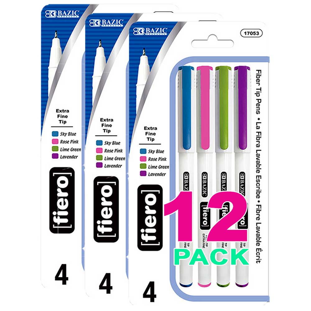 Fiero Fancy Color Fiber Tip Pen | 4 Ct