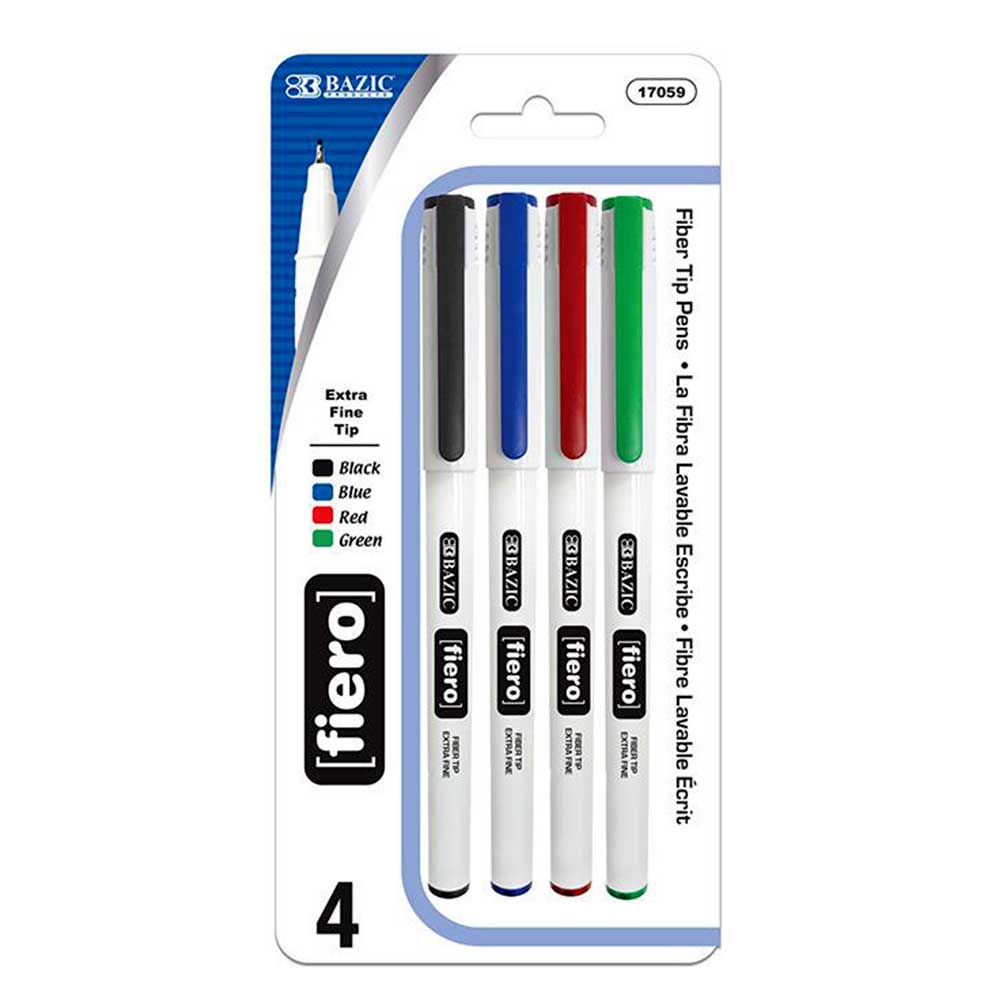 Fiero Assorted Color Fiber Tip Pen | 4 Ct