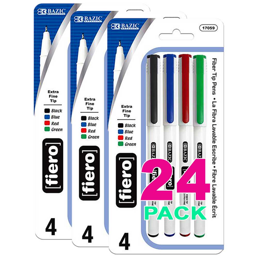 Fiero Assorted Color Fiber Tip Pen | 4 Ct