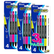 Pens, Spyder Oil-Gel Ink Black Retractable Pen, Soft Barrel Grip, Stick Ballpoint Pens Medium Point | 5 Ct
