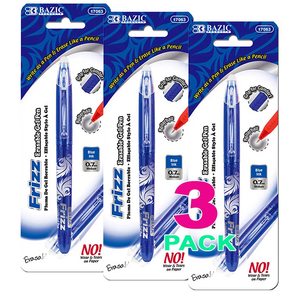 Gel Pen Frizz Blue Erasable with Grip