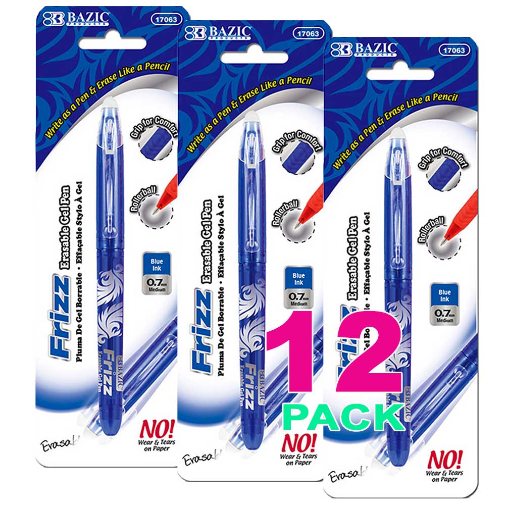 Gel Pen Frizz Blue Erasable with Grip