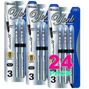 York Rollerball Pen 0.7mm, Grip Cushion, Black | 3 Ct