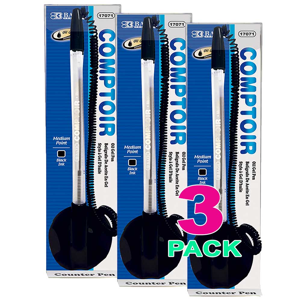 Comptoir Oil Gel Ink Counter Pen, Adhesive Base & Flexible Plastic Coil Chain