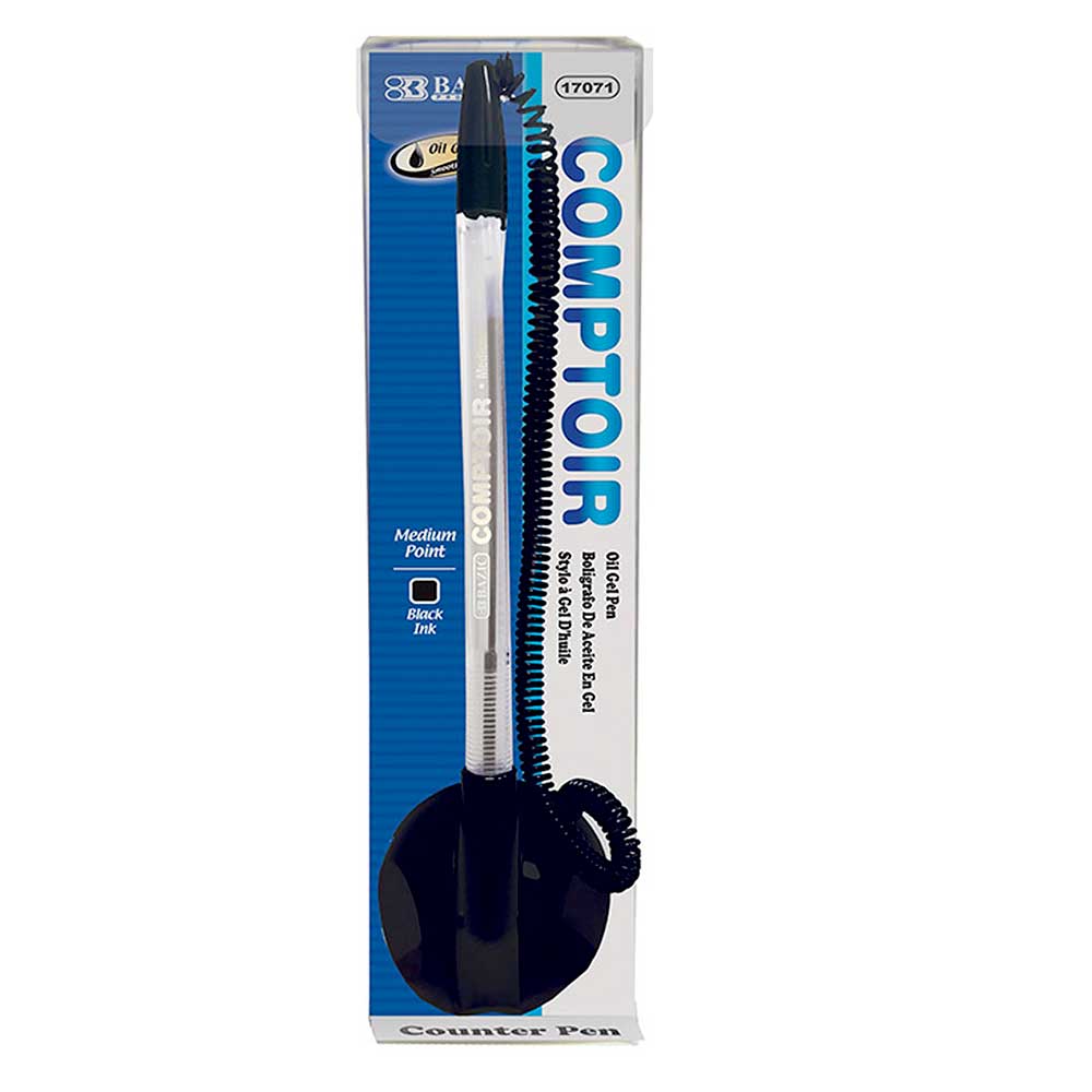 Comptoir Oil Gel Ink Counter Pen, Adhesive Base & Flexible Plastic Coil Chain