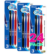 GR8 Assorted Color Oil Gel Ink Pen, Rubberized Matte Barrel | 3 Ct