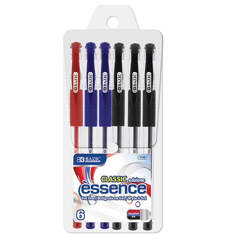 Assorted Colors Gel Pen w/Cushion Grip, Assorted Color | 6 Ct