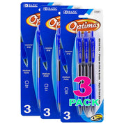 Pens Optima Blue Oil-Gel Ink Retractable Pen w/Grip | 3 Ct