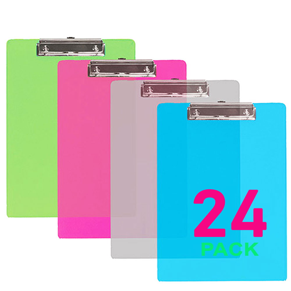 Memo Size Plastic Clipboard with Sturdy Low Profile Clip | 4-ct.