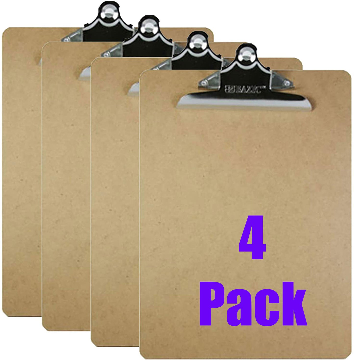 Clipboards Wood Hardboard Standard Size w/Sturdy Spring Clip, 12.5" x 9"