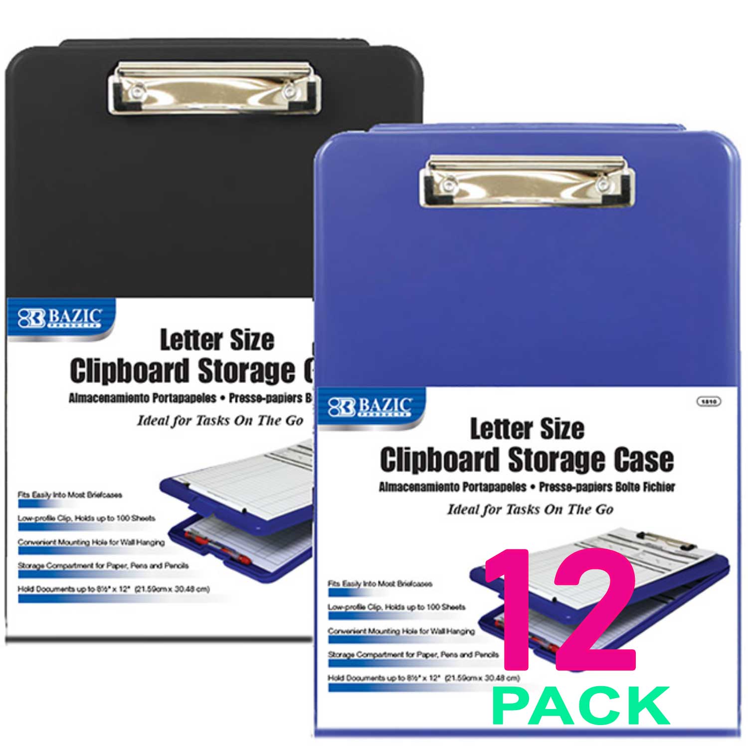 Clipboards Storage Case w/Low Profile Clip | 2 Colors