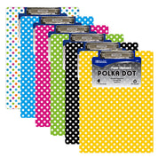 Standard Size Polka Dot Paperboard Clipboard w/Low Profile Clip | 6-Colors.