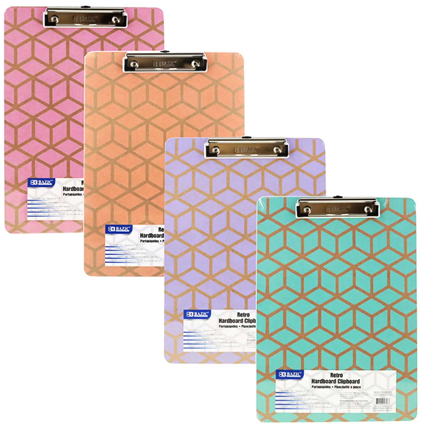 Clipboards Retro Hardboard Wood Standard Size, Low Profile Clip G8Central