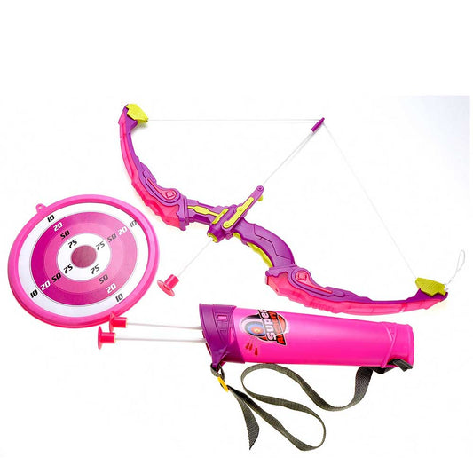 Bow And Arrow Playset With Quiver And Target | Pink