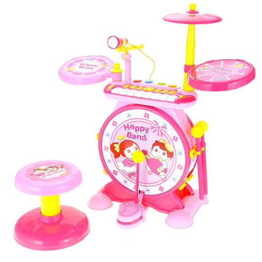 Keyboard & Drum Set with Children’s Musical Instruments | Pink G8Central