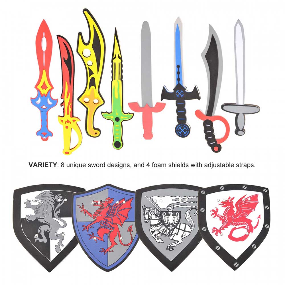 Foam Swords And Shields Playset (8 Swords And 4 Shields) G8Central