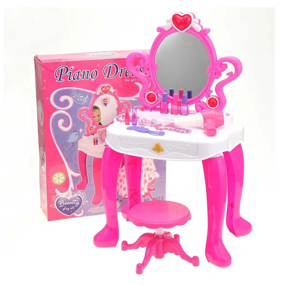 2-In-1 Vanity Set With Beauty Accessories, Working Piano, And Mirror G8Central
