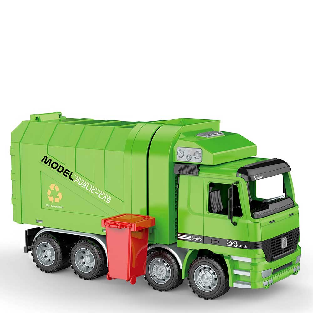 14" Friction Powered Recycling Garbage Truck