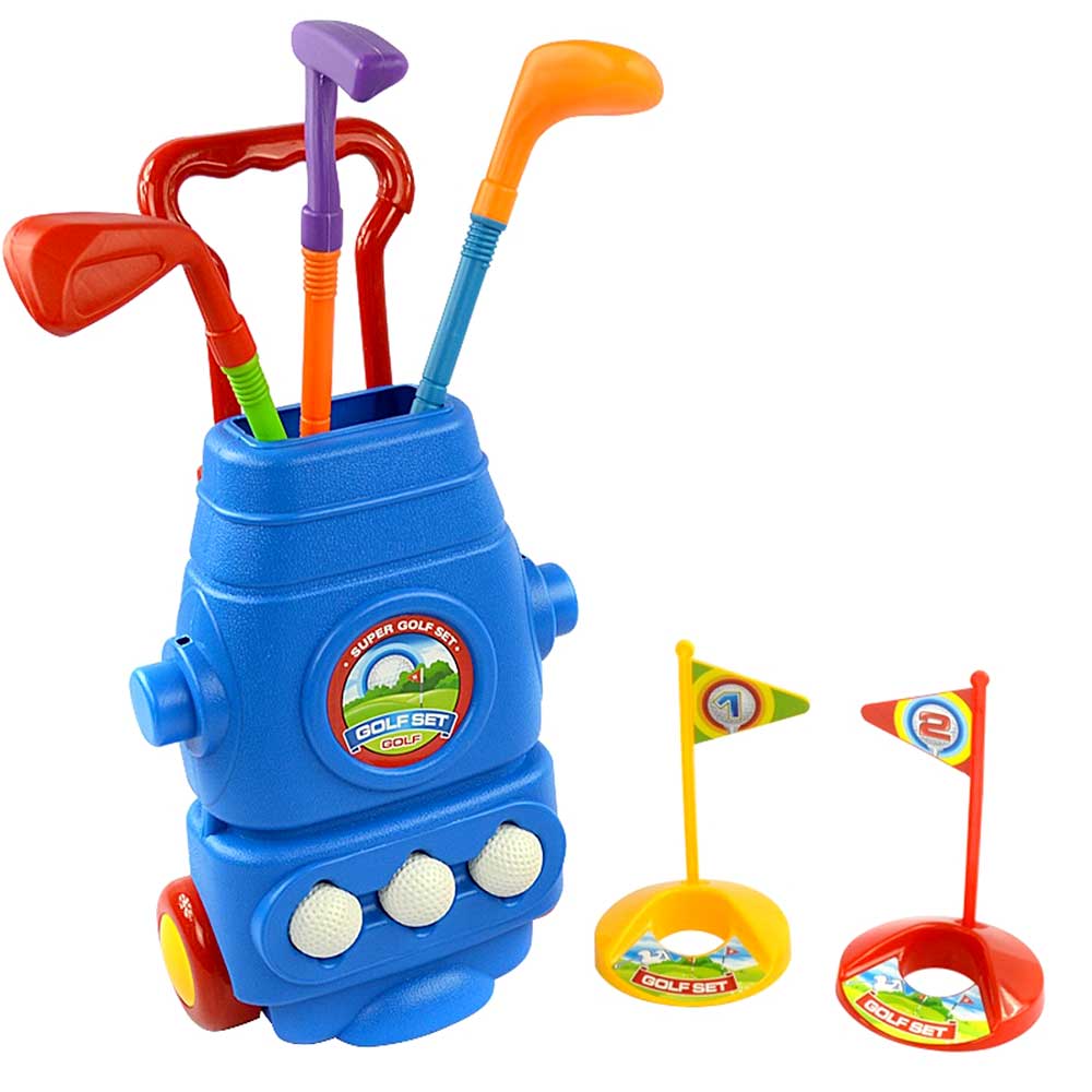 Deluxe Golf Set For Kids Comes With 3 Golf Clubs, 3 Balls, And 2 Practice Holes