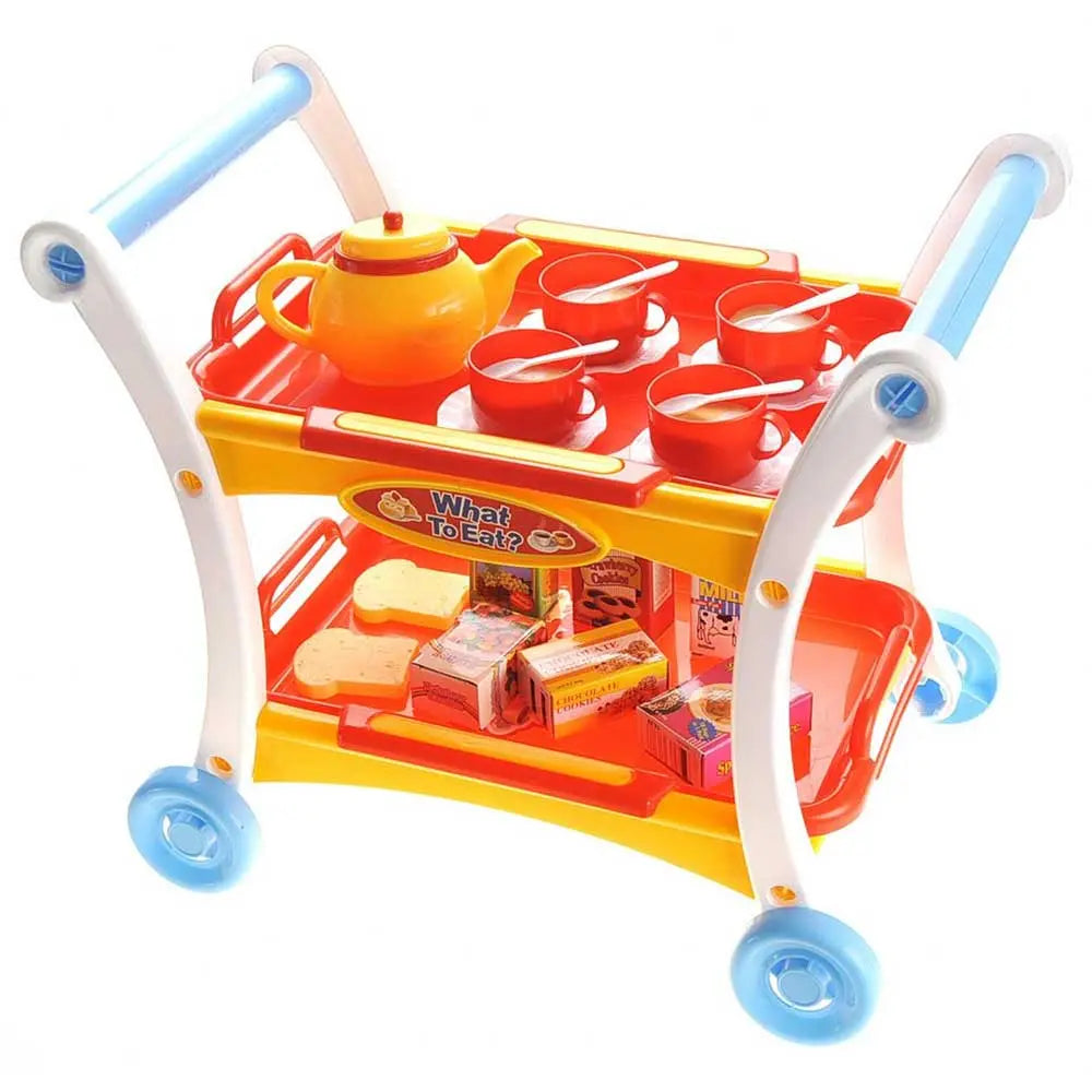 Tea Time Trolley Cart Pretend Play Set G8Central