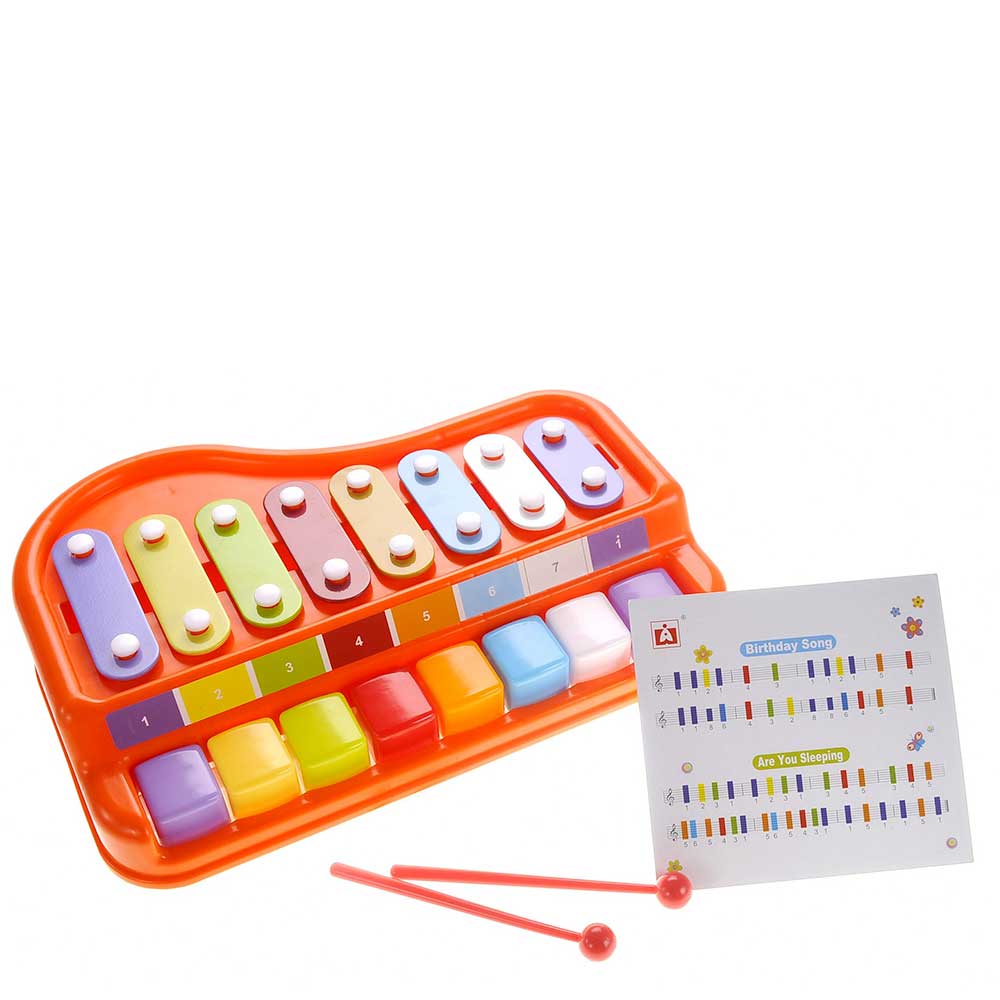 2-in-1 Xylophone/Piano With Music Sheet Songbook