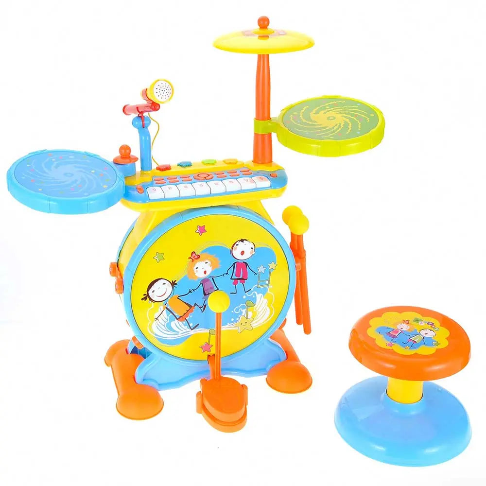 Keyboard & Drum Set with Children’s Musical Instruments | Yellow G8Central