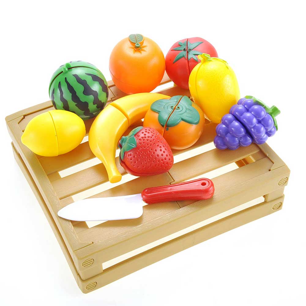 Kitchen Cutting Fruits Crate Pretend Food Play Set G8Central