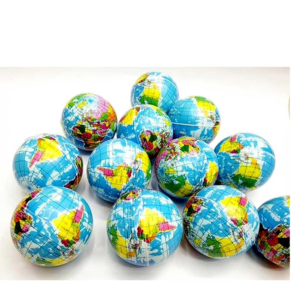 Mini Planet Earth Soft Foam Stress Balls | 24 Balls Per Box