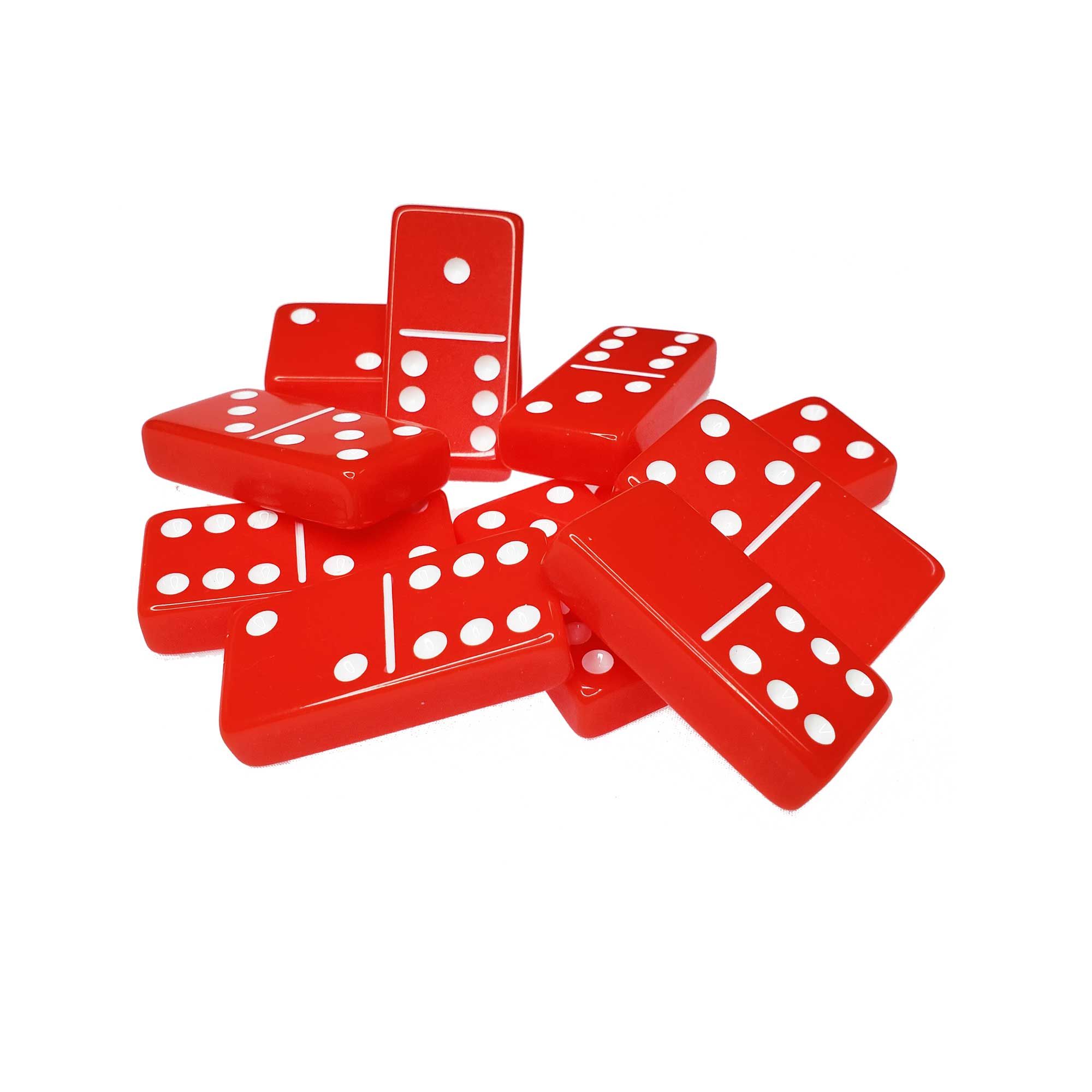 Premium ACRYLIC Double 6 JUMBO Dominoes Set | RED