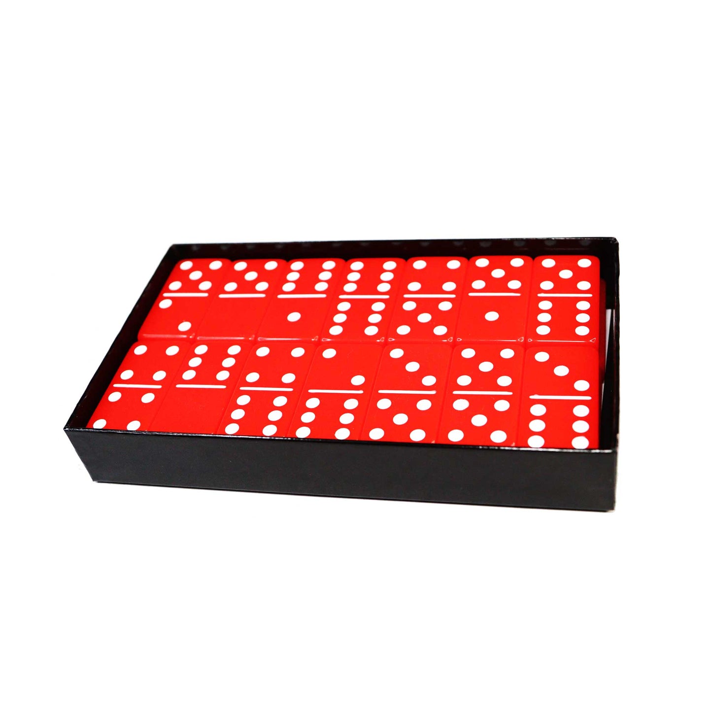 Premium ACRYLIC Double 6 JUMBO Dominoes Set | RED