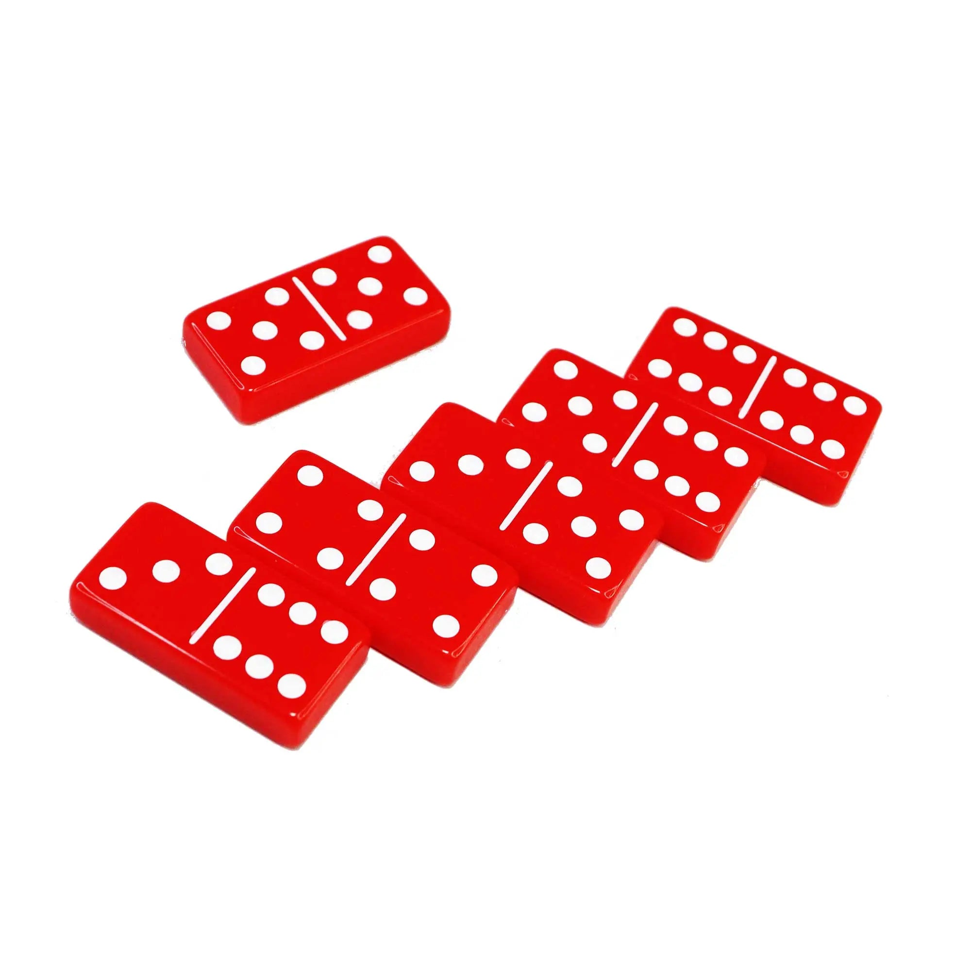Double SIX Jumbo Dominoes Set – Premium Red Tiles with White Dots | RED G8Central