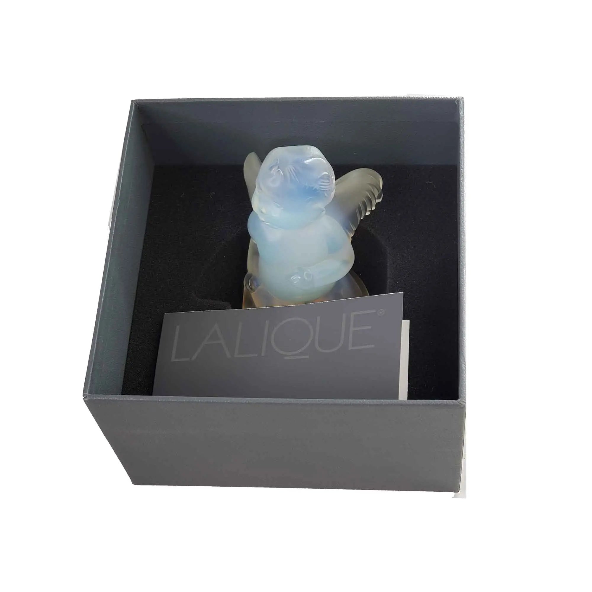 RARE LALIQUE Blue Angel Crystal Opalescent CHERUBINO By Marie-Claude LALIQUE  Design 1996 Lalique