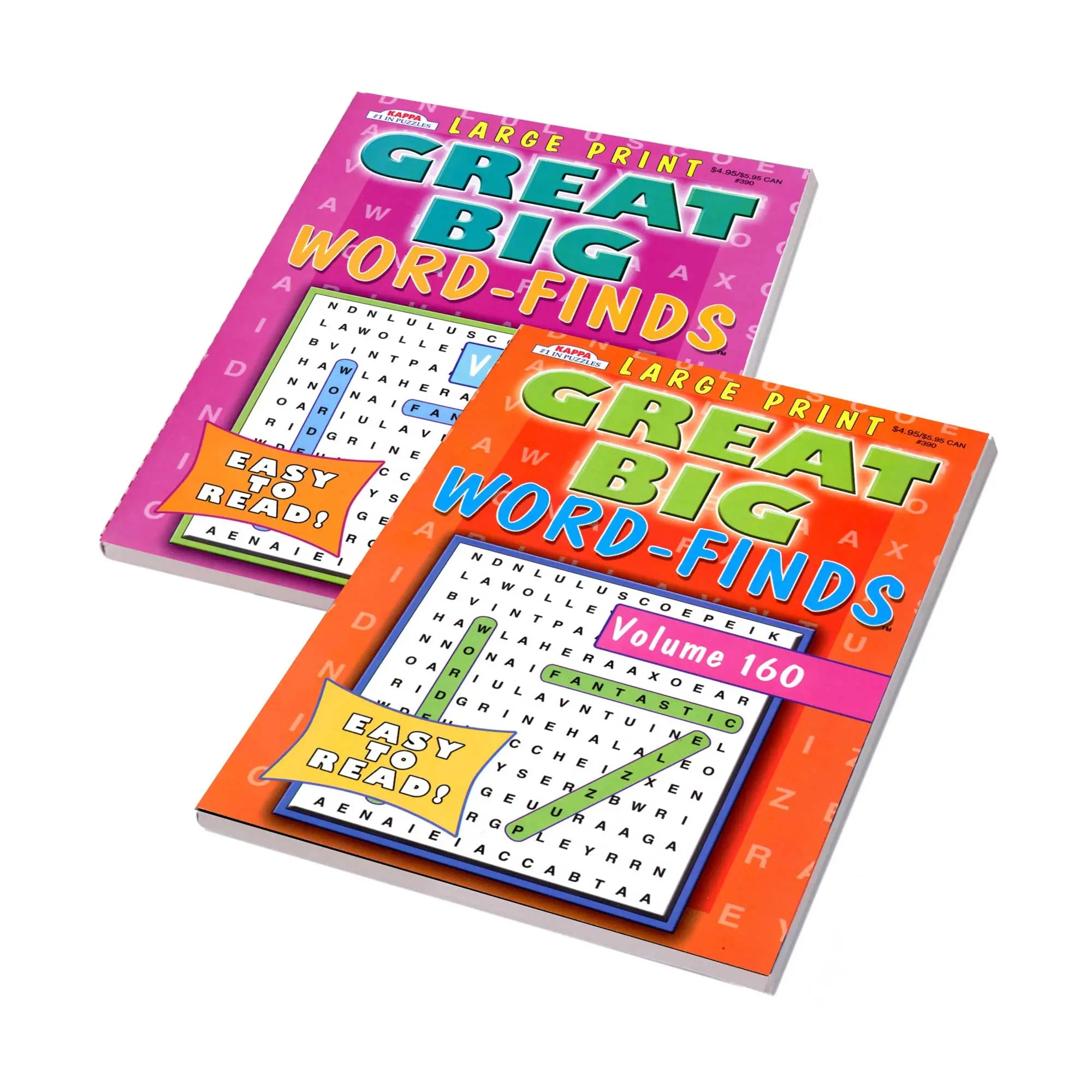 Puzzles Book | KAPPA Large Print GREAT BIG Word Finds | 2-Titles G8Central