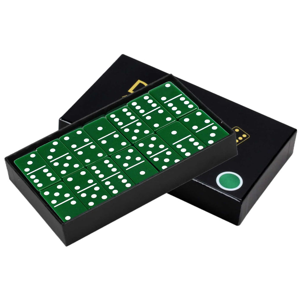 Premium ACRYLIC Double 6 JUMBO Dominoes Set Game | Green G8Central