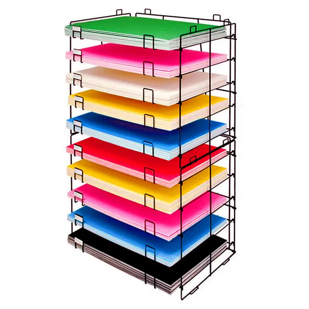 20" x 30" Foam Board Display Rack – 10-Shelf Styrofoam Poster Board Storage Organizer Stand, Retail Sign & Carton Display Rack (56" H) (Black Powder Coat) G8Central