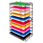 20" x 30" Foam Board Display Rack – 10-Shelf Styrofoam Poster Board Storage Organizer Stand, Retail Sign & Carton Display Rack (56" H) (Black Powder Coat) G8Central