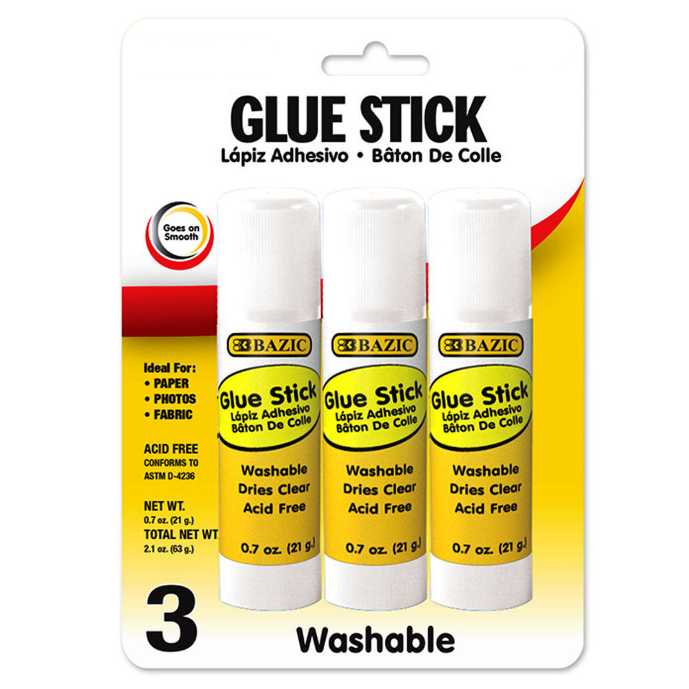 Glue Sticks Large Washable | 3-Pack 0.7 oz (21g).