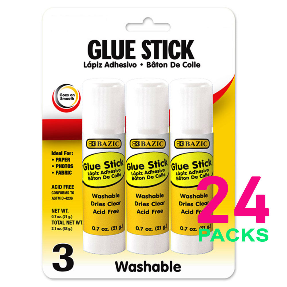 Glue Sticks Large Washable | 3-Pack 0.7 oz (21g).