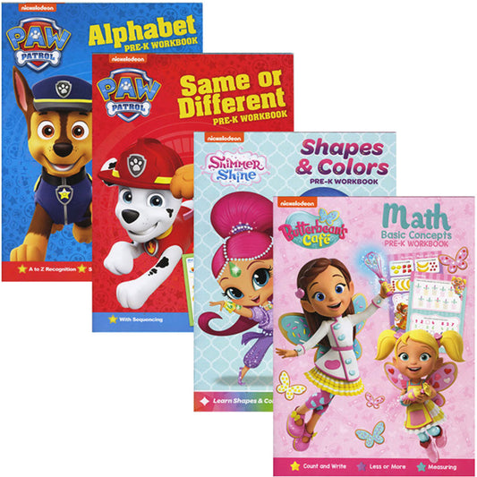 NICKELODEON Workbooks Assorted | 4-Title.