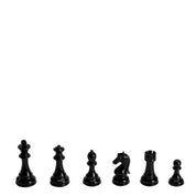 CHESS SET Deluxe Black and White with Leatherette Chessboards. 20.75-Inch