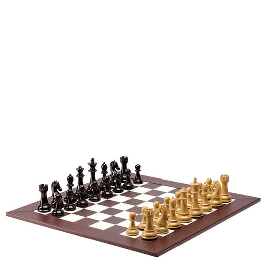 Board Games Chess Set 20.75-inch Burgundy and Blonde