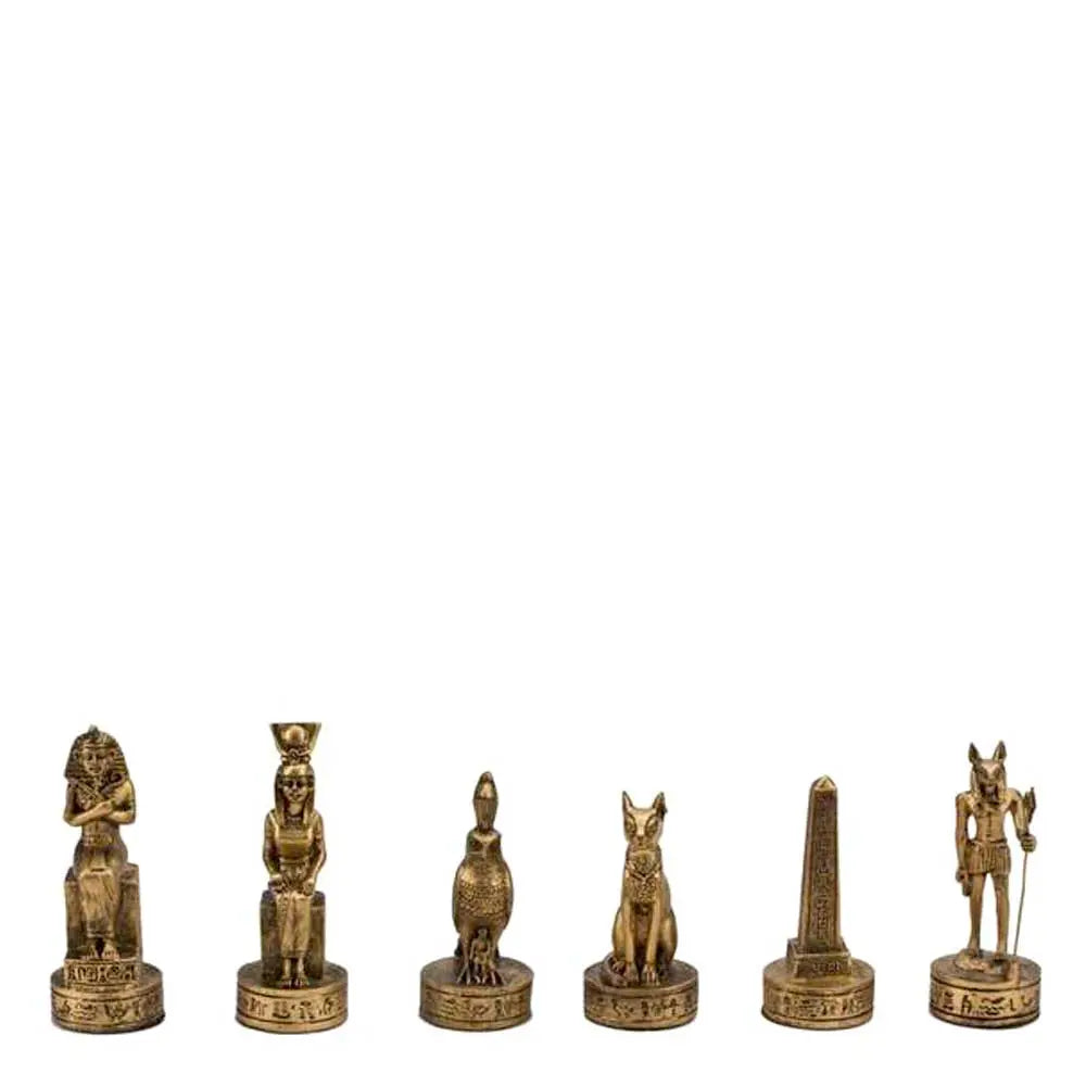 Chess Set EGYPTIAN Theme | Gold an Silver Pewter 3D Decorative G8Central