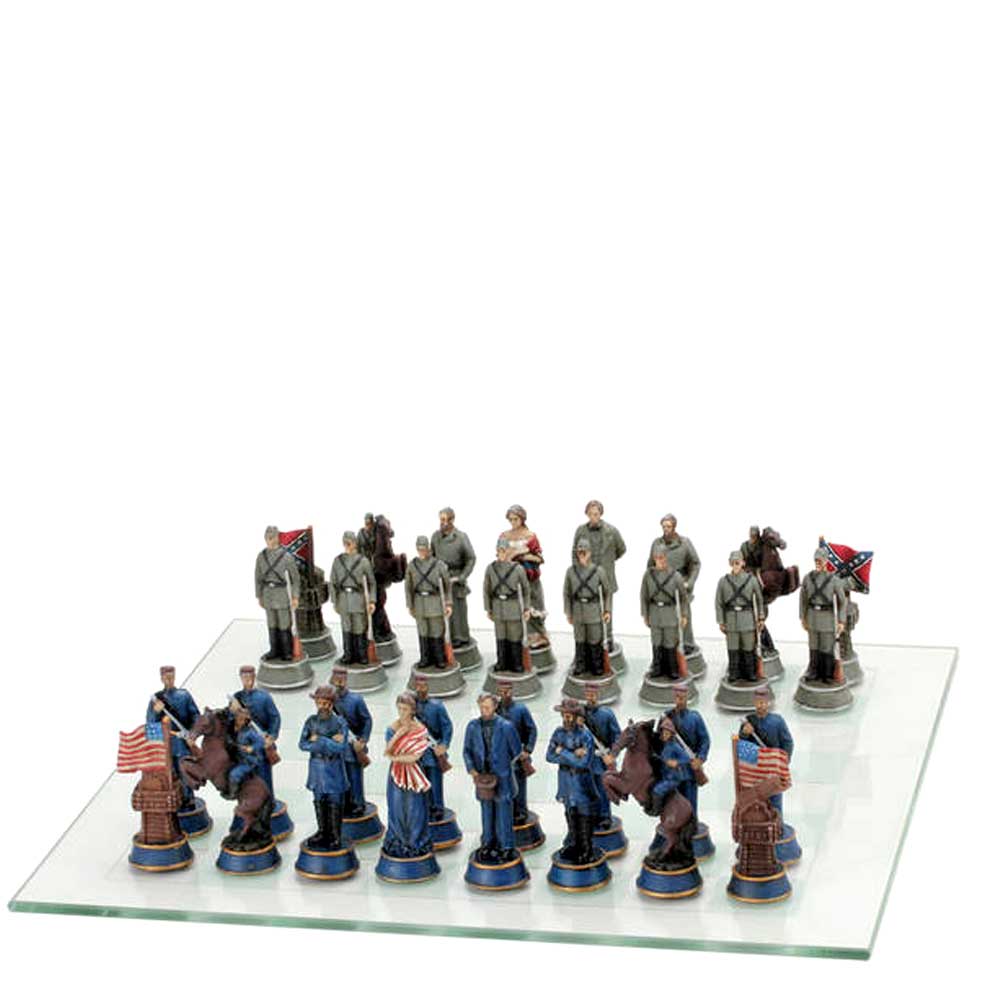 Collectible Hand Painted Themed Chess Sets With Glass Board